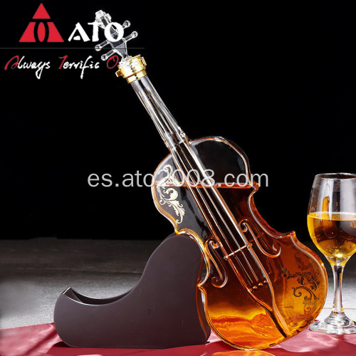 Decantador de whisky de violín con soporte de vaso de whisky de vino